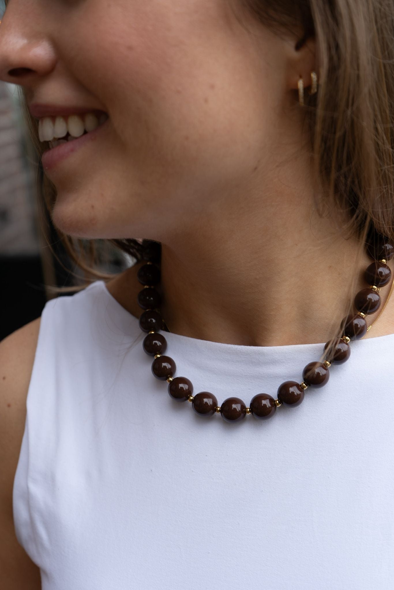 Ketting Brown Pearls